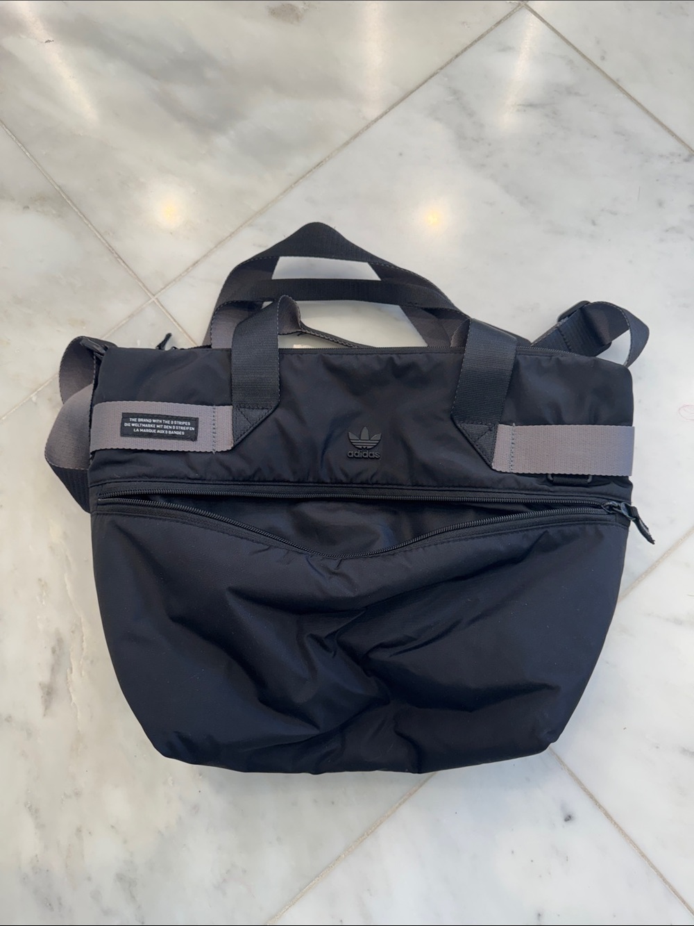 adidas Black and Gray Convertible Tote for sports, activities and travel. - Picture 2 of 4